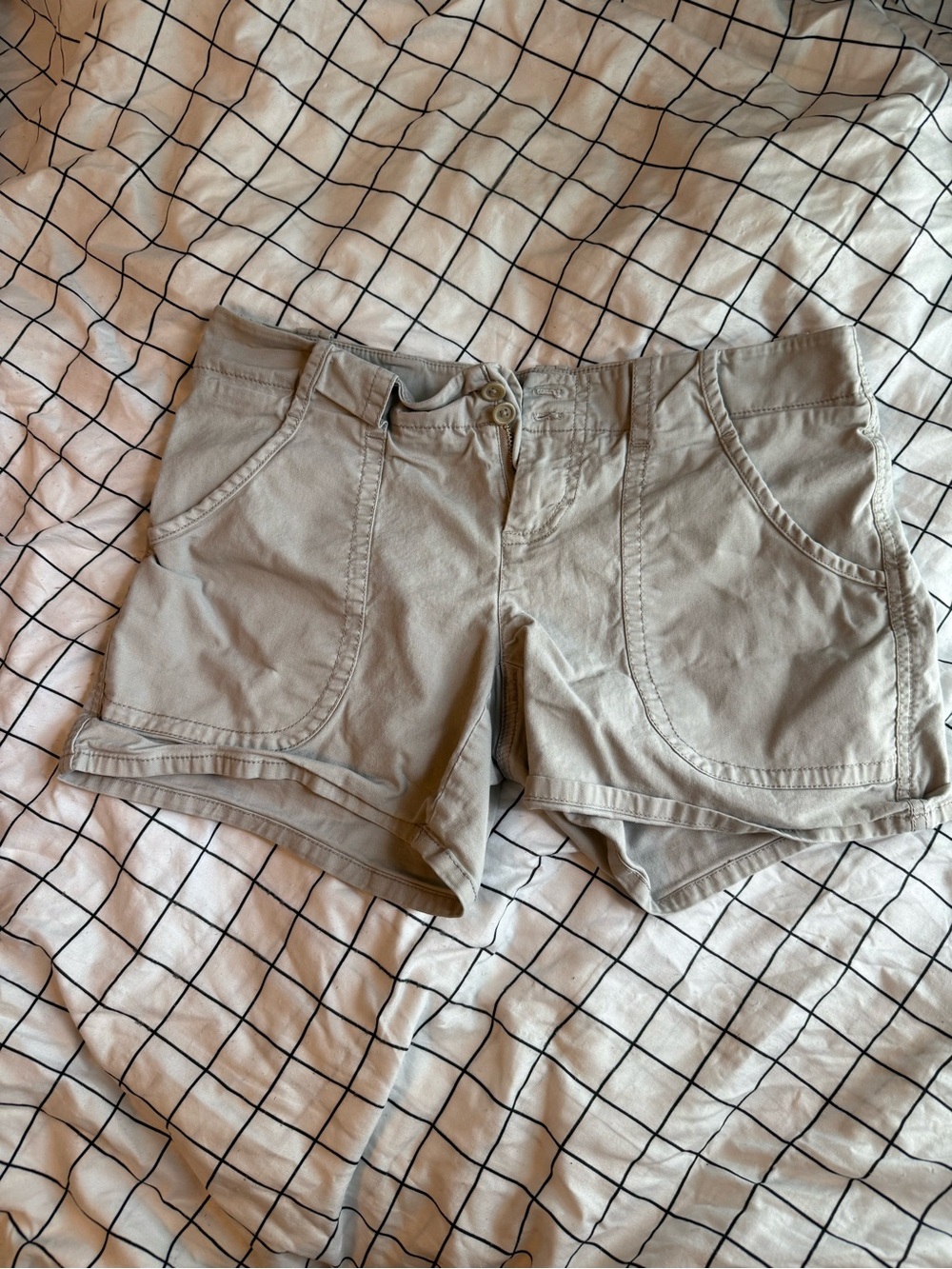 The Limited Beige Cotton Jean Shorts